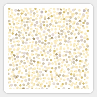 Shining gold and stars confetti pattern Sticker